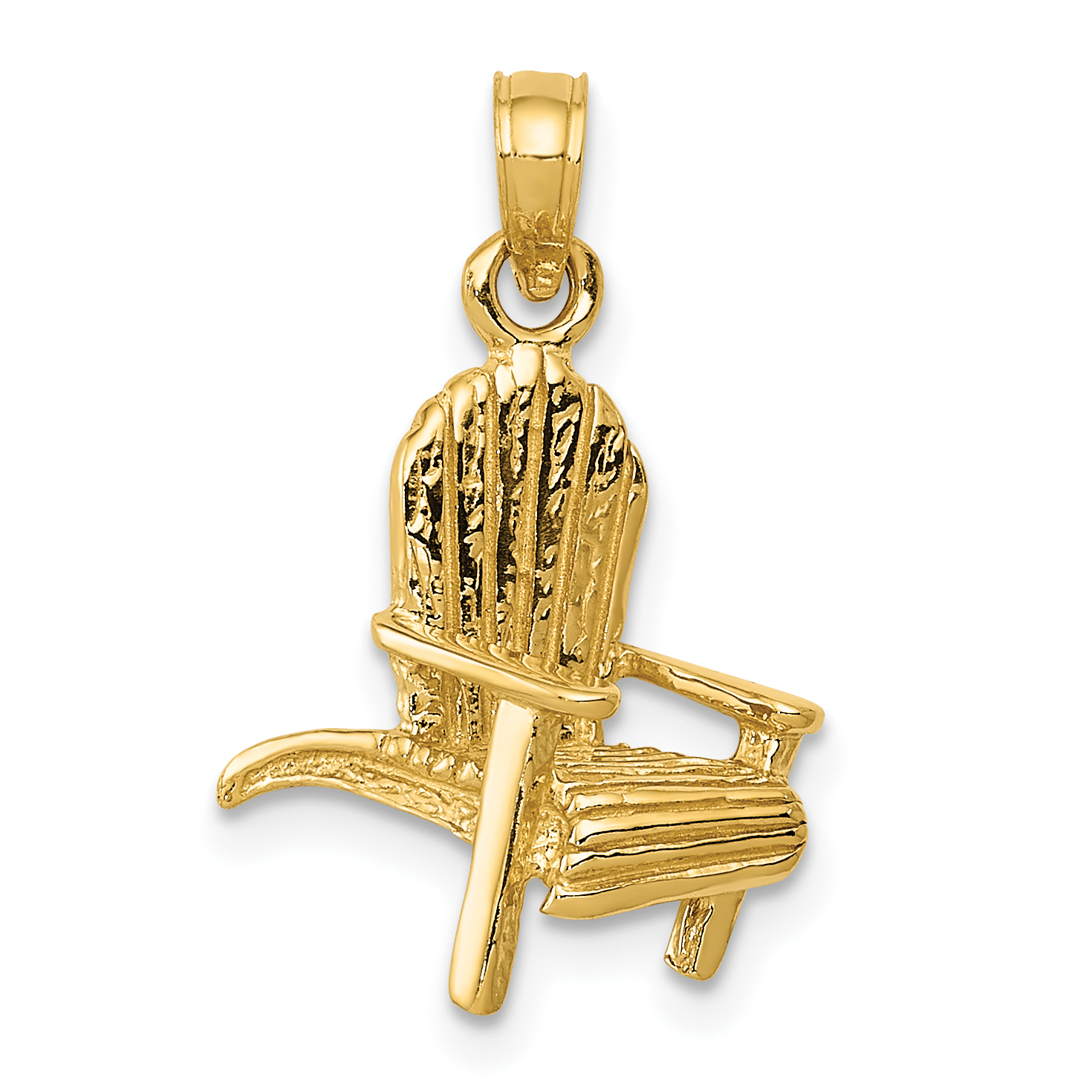 14K 3D Adirondack Beach Chair Pendant (C3390)