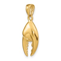 14K Yellow Gold 3-D Moveable Stone Crab Claw Pendant view 5