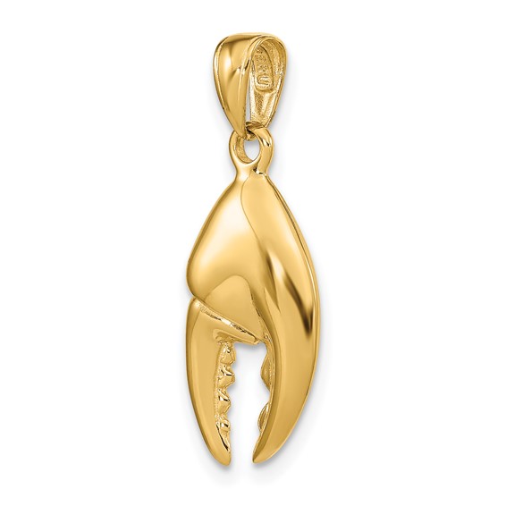 14K 3-D Moveable Stone Crab Claw Pendant