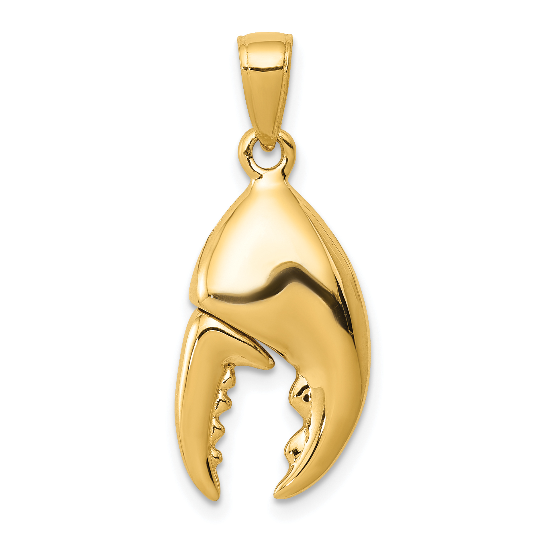 14K 3-D Moveable Stone Crab Claw Pendant (C3409)