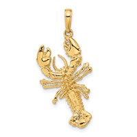 14K Yellow Gold Lobster Pendant view 3