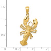 14K Yellow Gold Lobster Pendant view 4