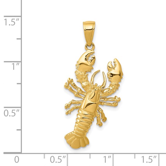 Gold Polished Lobster Pendants