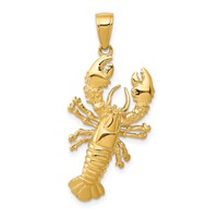 14K Yellow Gold Lobster Pendant view 1