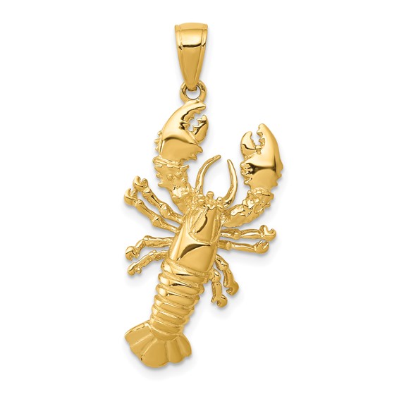 Gold Polished Lobster Pendants