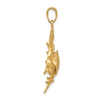 14K Stone Crab with Claw Extended Pendant view 2