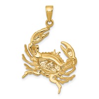 14K Stone Crab with Claw Extended Pendant view 4
