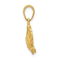 14K Yellow Gold Blue Crab Pendant view 2