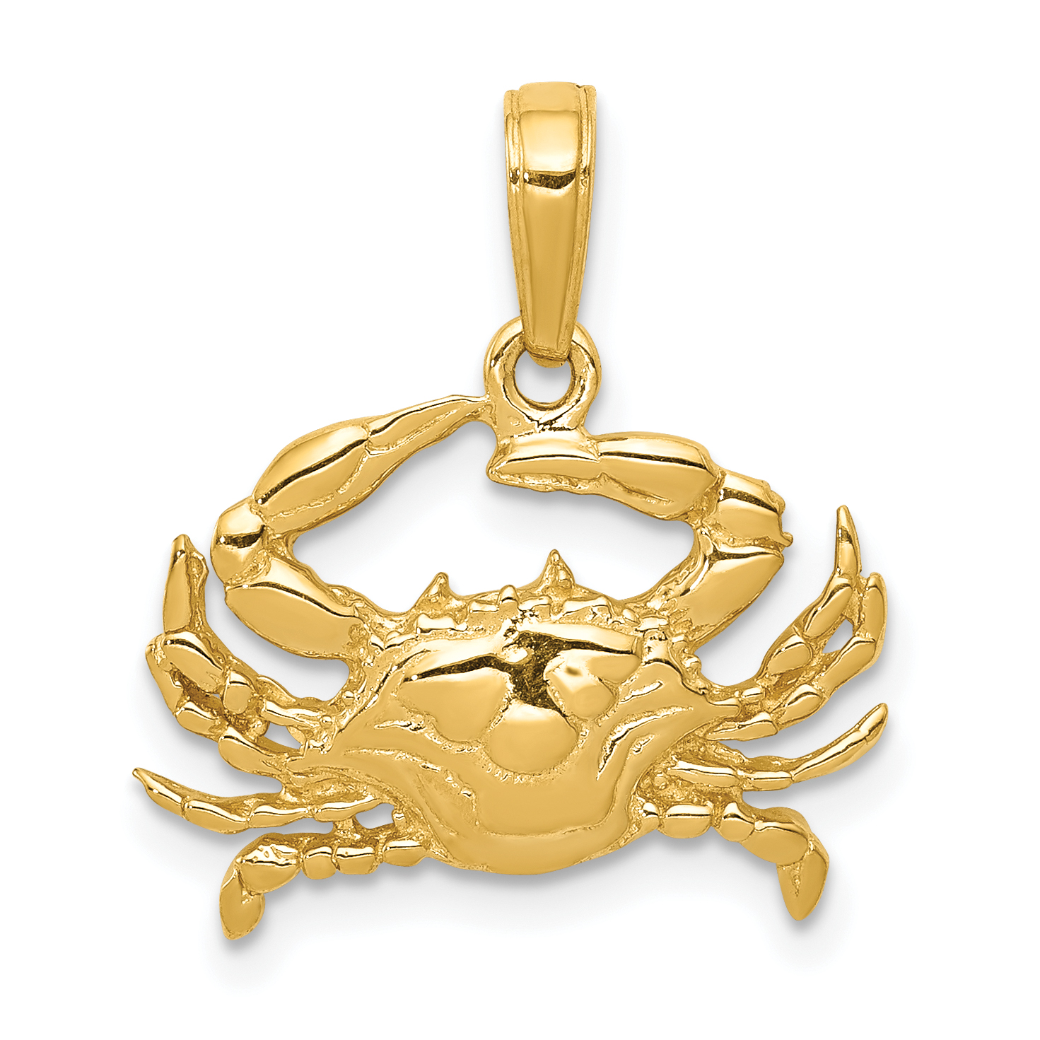 14k Blue Crab Pendant (C3413)