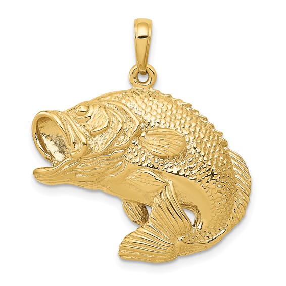 Gold Polished Fish Pendants
