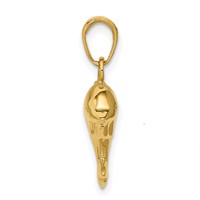 14K Polished 3-D Puffed Dolphin Pendant view 2