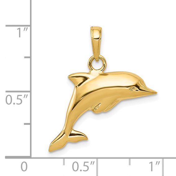 Gold Polished Dolphin Pendants