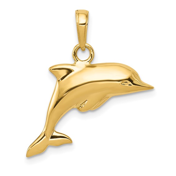 Gold Polished Dolphin Pendants