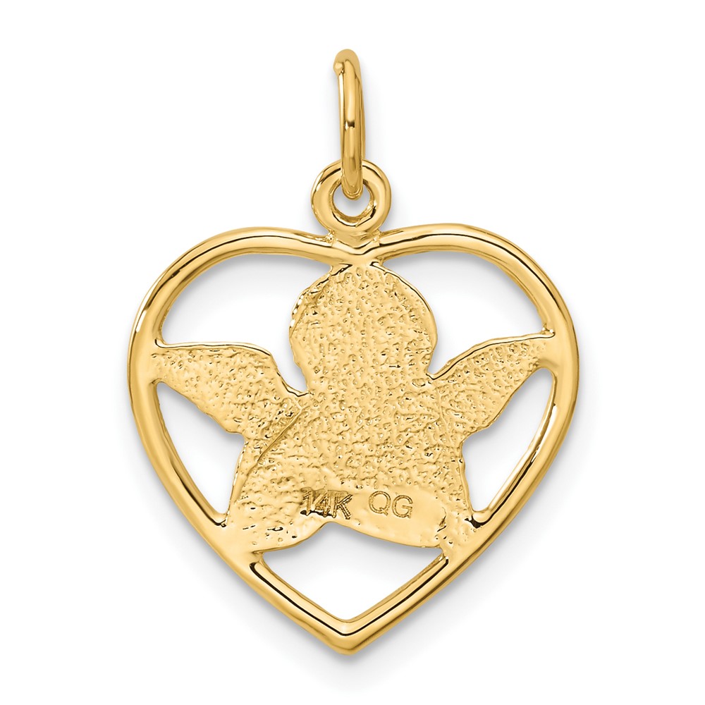 14k Angel in Heart Charm (C343)