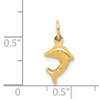 14K Yellow Gold Mini Dolphin Charm view 4