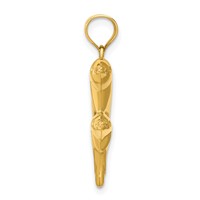 14K Yellow Gold Dolphin Pair Pendant view 2
