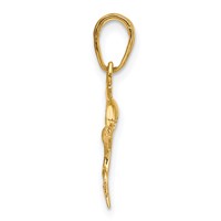 14K Yellow Gold Dolphin Jumping Pendant view 2