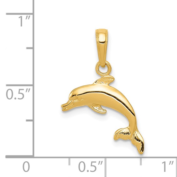 Gold Polished Dolphin Pendants