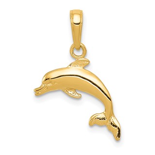 Gold Polished Dolphin Pendants