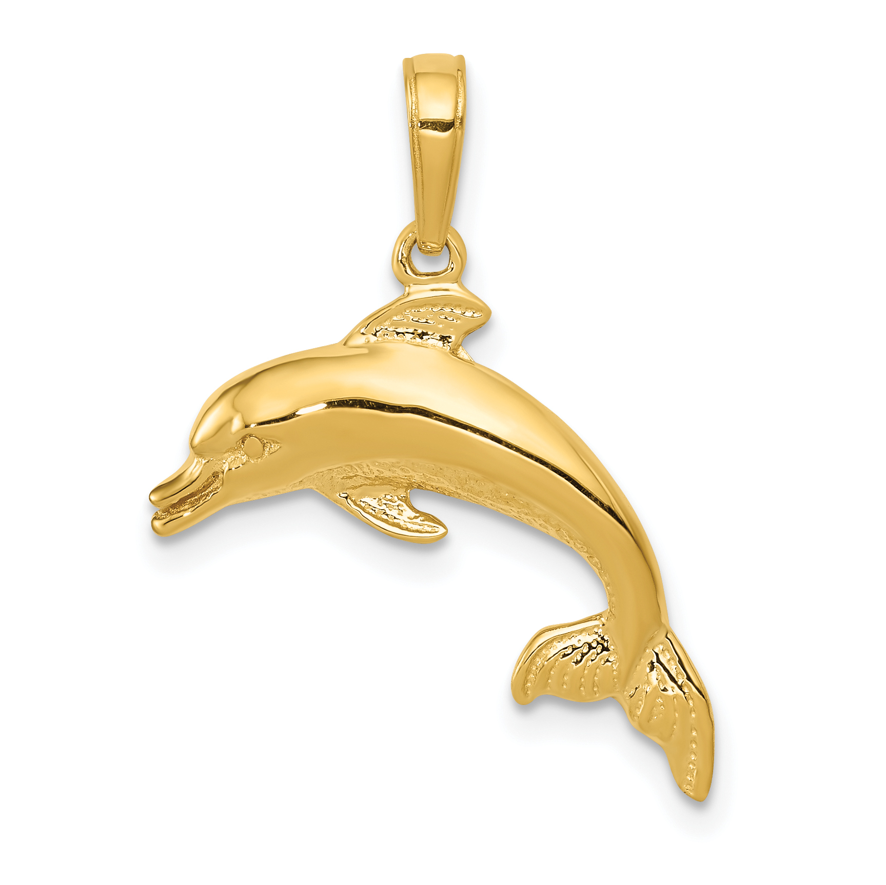 14k Dolphin Swimming Pendant (C3455)