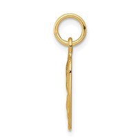 14K Satin and Diamond-Cut Angel Square Charm view 2
