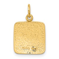 14K Satin and Diamond-Cut Angel Square Charm view 3