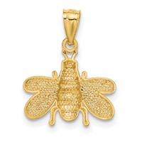 14K Yellow Gold Polished Bee Pendant view 3