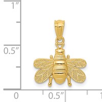 14K Yellow Gold Polished Bee Pendant view 4
