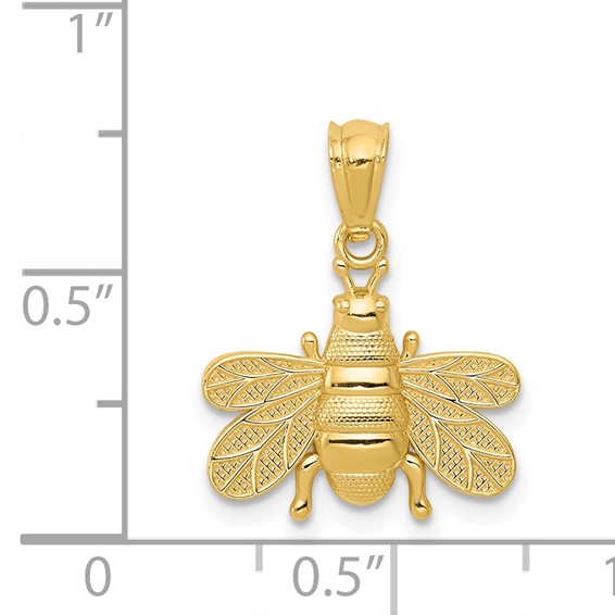 14k Polished Bee Pendant