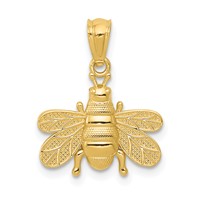 14K Yellow Gold Polished Bee Pendant view 1