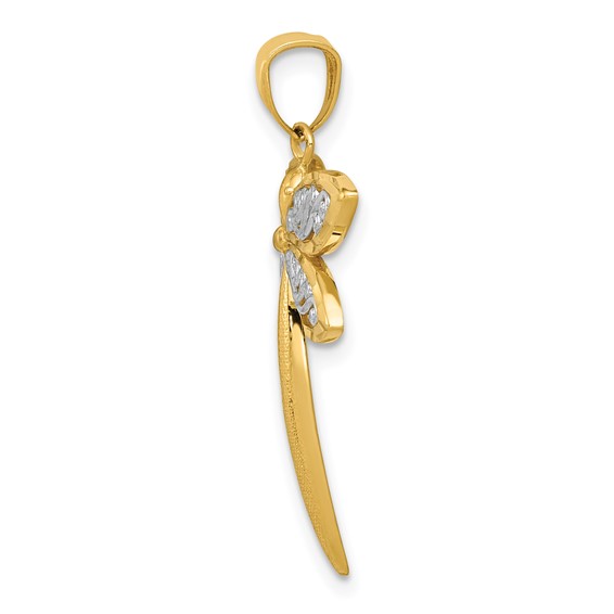 14k and White Rhodium Dragonfly Pendant