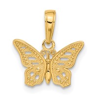 14K Yellow Gold Cut-Out Butterfly Pendant view 3