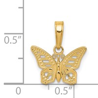 14K Yellow Gold Cut-Out Butterfly Pendant view 4