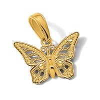 14K Yellow Gold Cut-Out Butterfly Pendant view 5