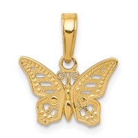 14K Yellow Gold Cut-Out Butterfly Pendant view 1