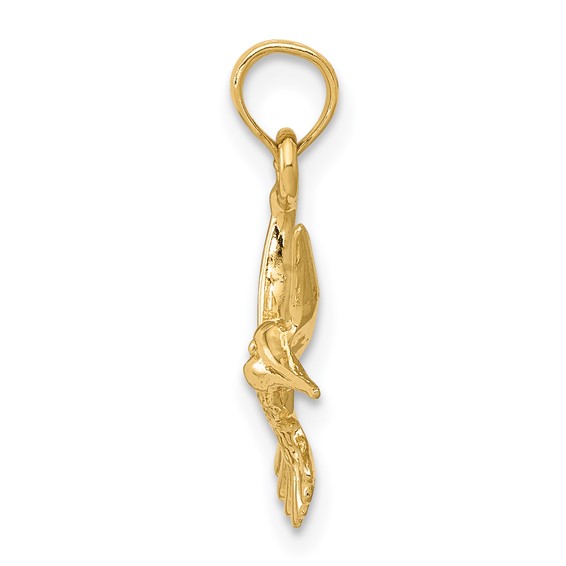Gold Polished Hummingbird Pendants