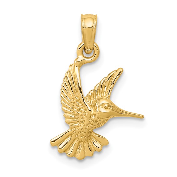 Gold Polished Hummingbird Pendants