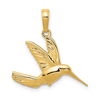 Gold Polished Hummingbird Pendants