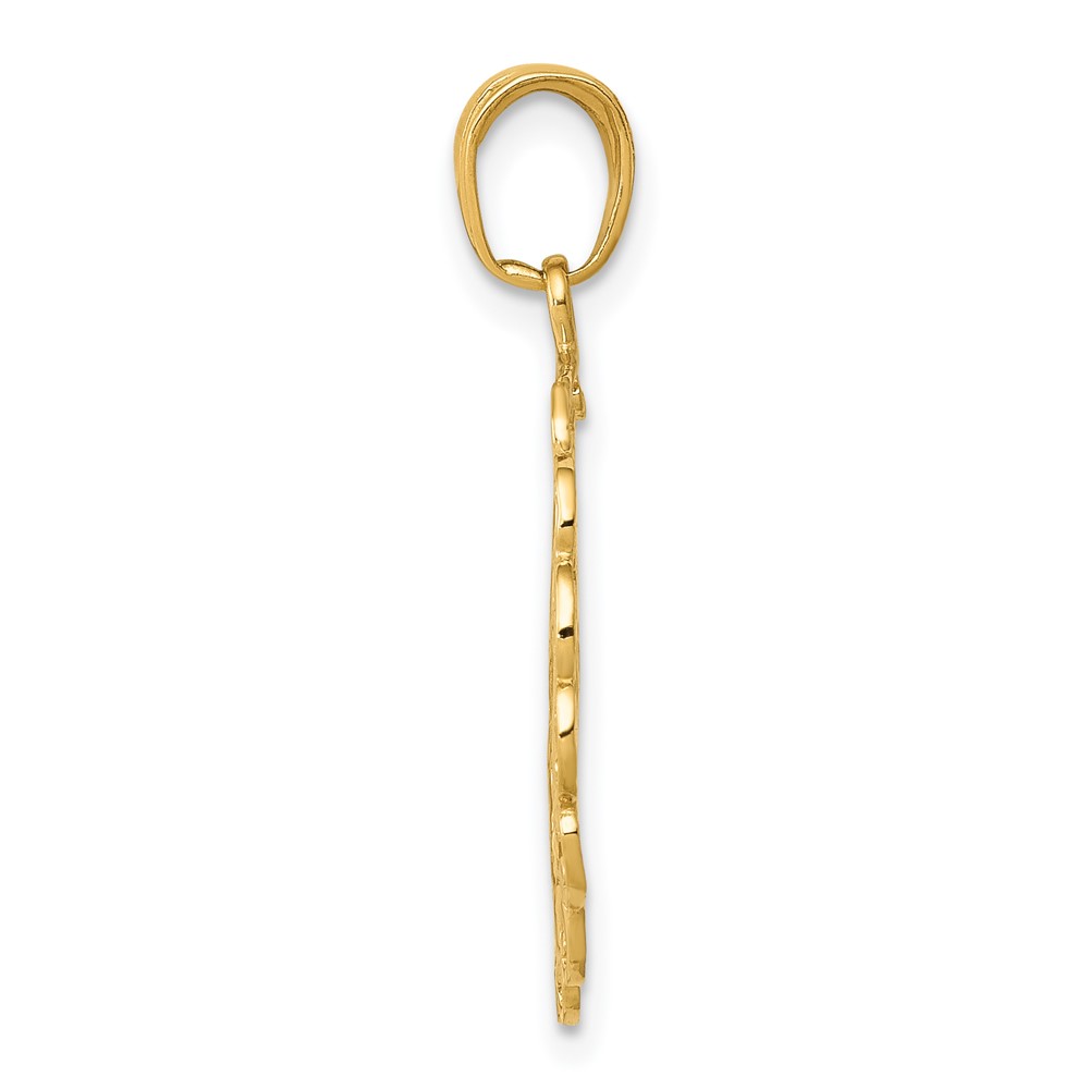 14k Hummingbird in Round Frame Pendant (C3478)