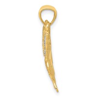 14K and White Rhodium Fancy Butterfly Pendant view 2