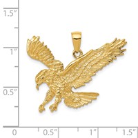 14K Textured Eagle Landing Pendant view 4