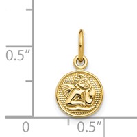 14K Small Polished Angel Round Charm view 4
