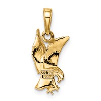 14K Eagle Landing Pendant view 4