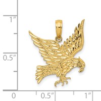 14K Yellow Gold Eagle Pendant view 4