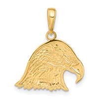 14K Yellow Gold Eagle Head Pendant view 3