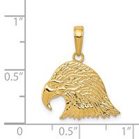 14K Yellow Gold Eagle Head Pendant view 4