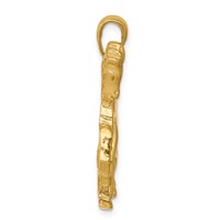 14K Yellow Gold Horse Galloping Pendant view 2