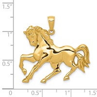 14K Yellow Gold Horse Galloping Pendant view 4