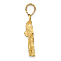 14K Satin Diamond-cut Dog Charm view 2