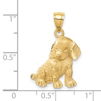 14K Satin Diamond-cut Dog Charm view 4